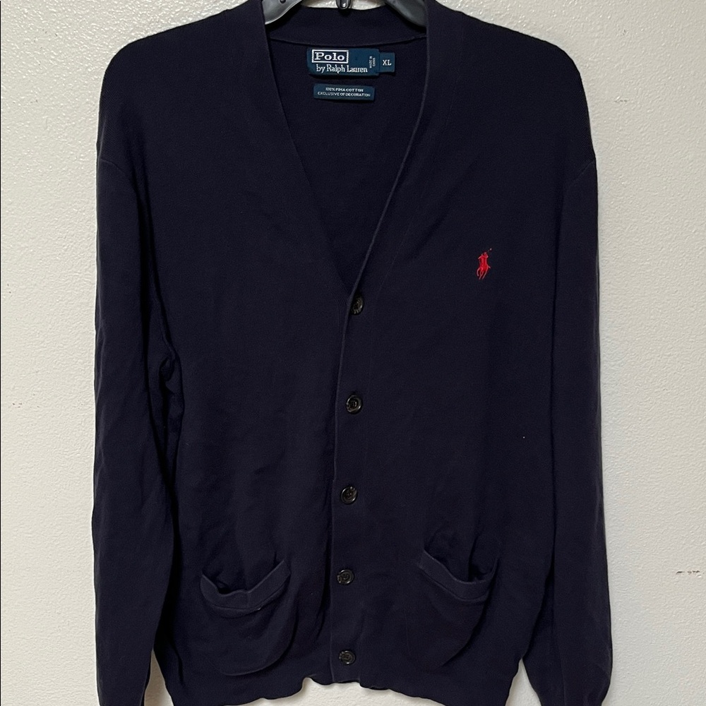 Vintage Polo Ralph Lauren 100% PIMA COTTON Cardigan with Red Emblem